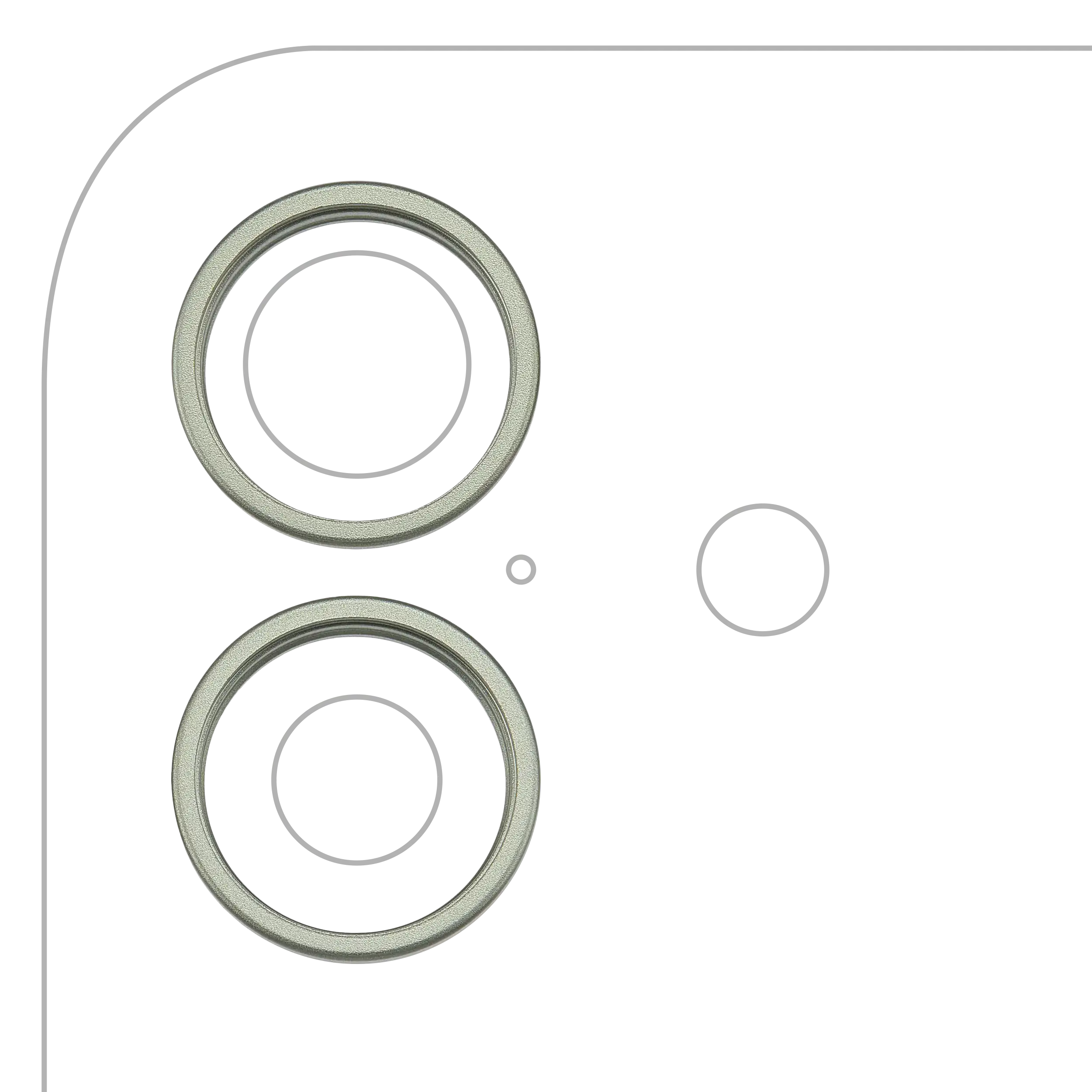 Back Camera Bezel Ring Only For iPhone 17 (2 Piece Set) (Sage) (Premium)
