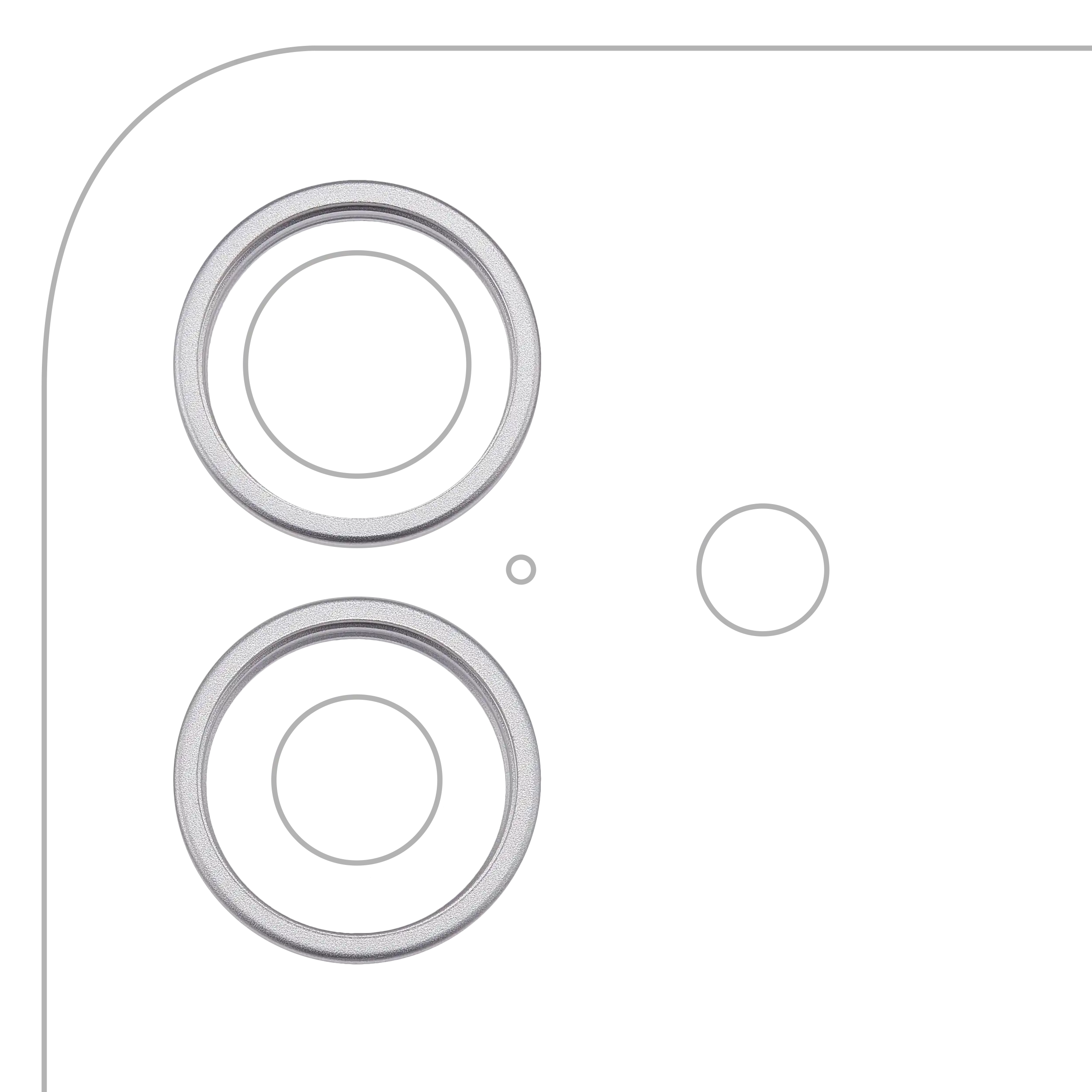 Back Camera Bezel Ring Only For iPhone 17 (2 Piece Set) (White) (Premium)