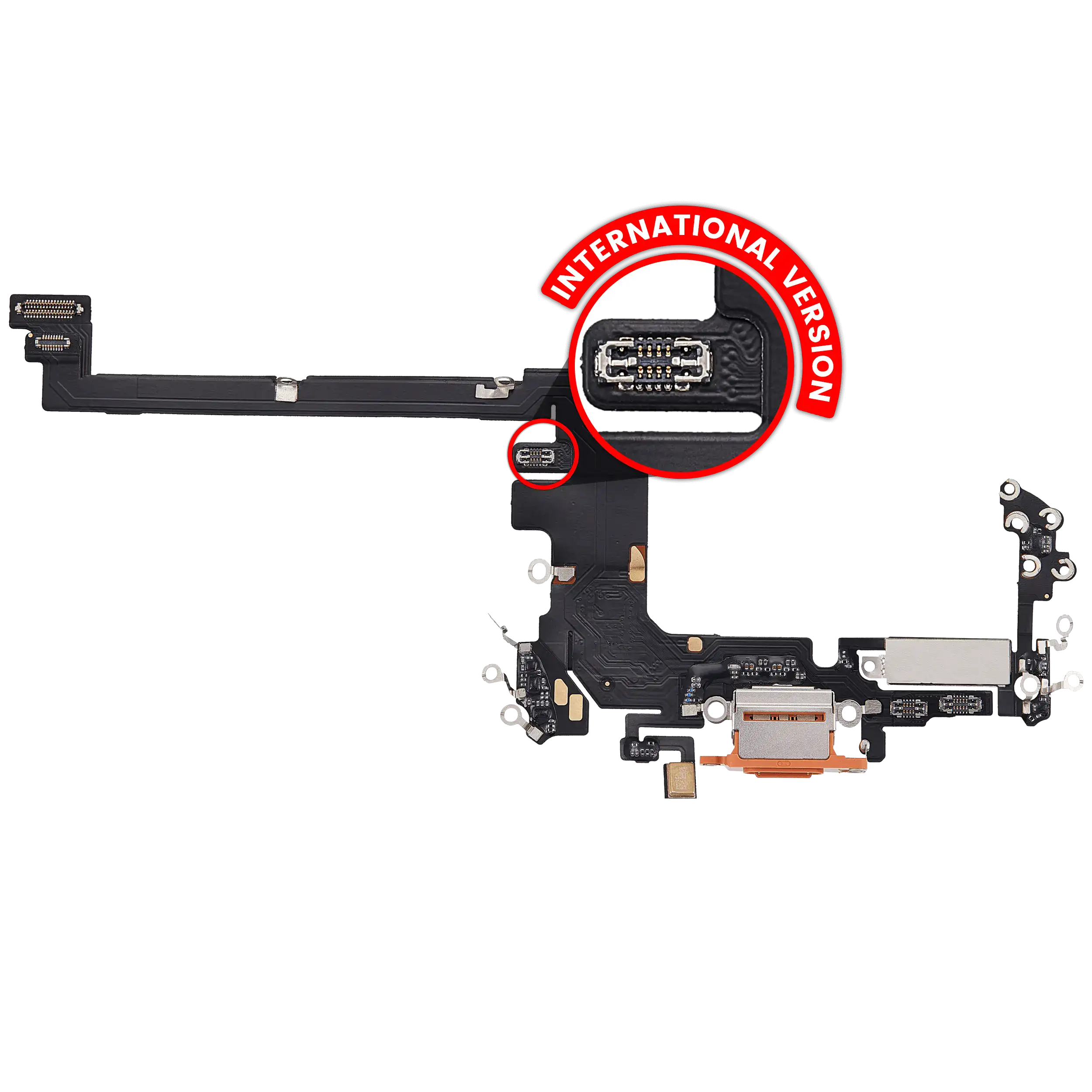 Charging Port Flex Cable For iPhone 17 Pro (Aftermarket) (International Version) (Cosmic Orange)