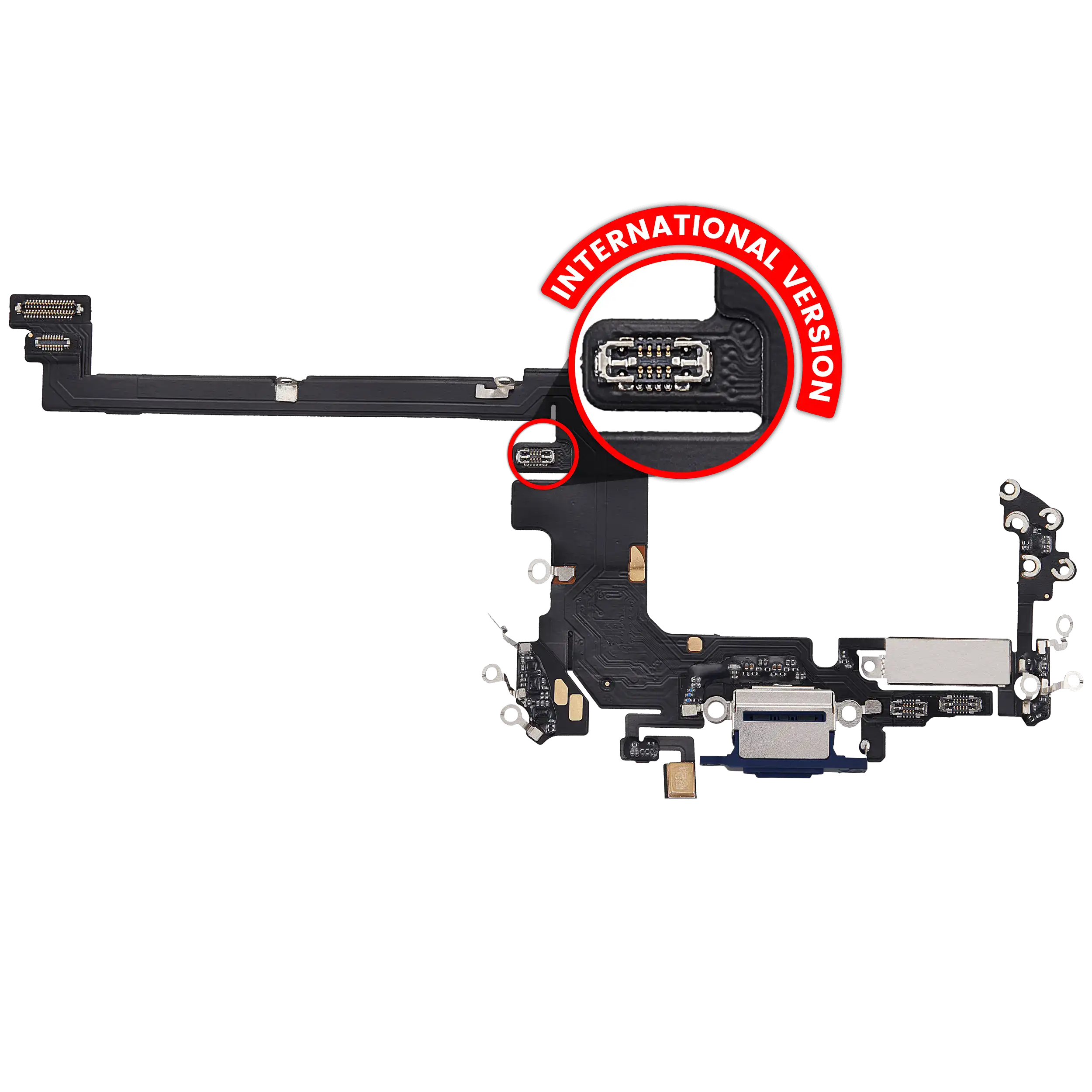 Charging Port Flex Cable For iPhone 17 Pro (Aftermarket) (International Version) (Deep Blue)