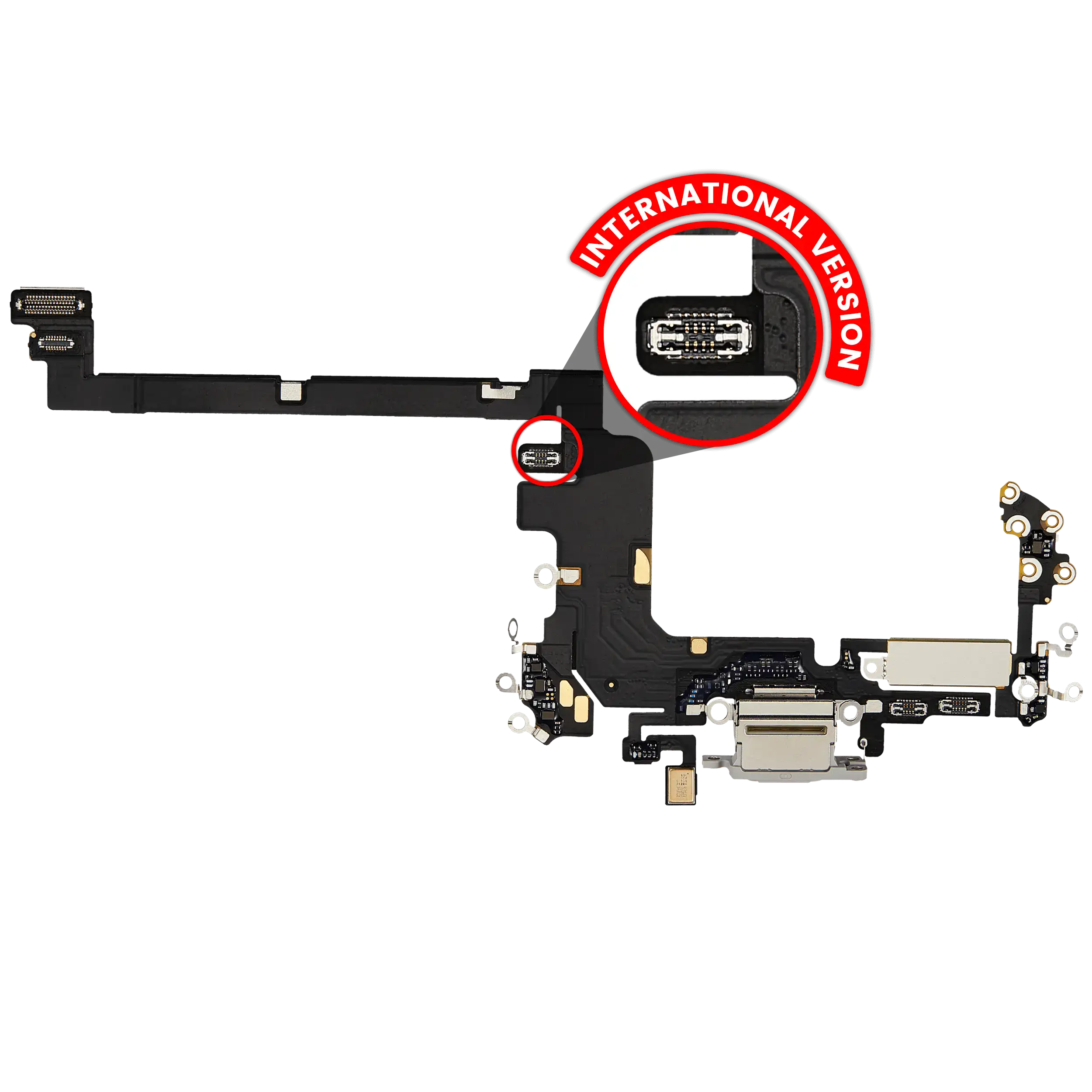[SP-I17P-CPFC-INT-SLV] Charging Port Flex Cable for iPhone 17 Pro (Premium) (International Version) (Silver)