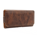 Horizontal Pouch Case Textured Leather Brown - Medium