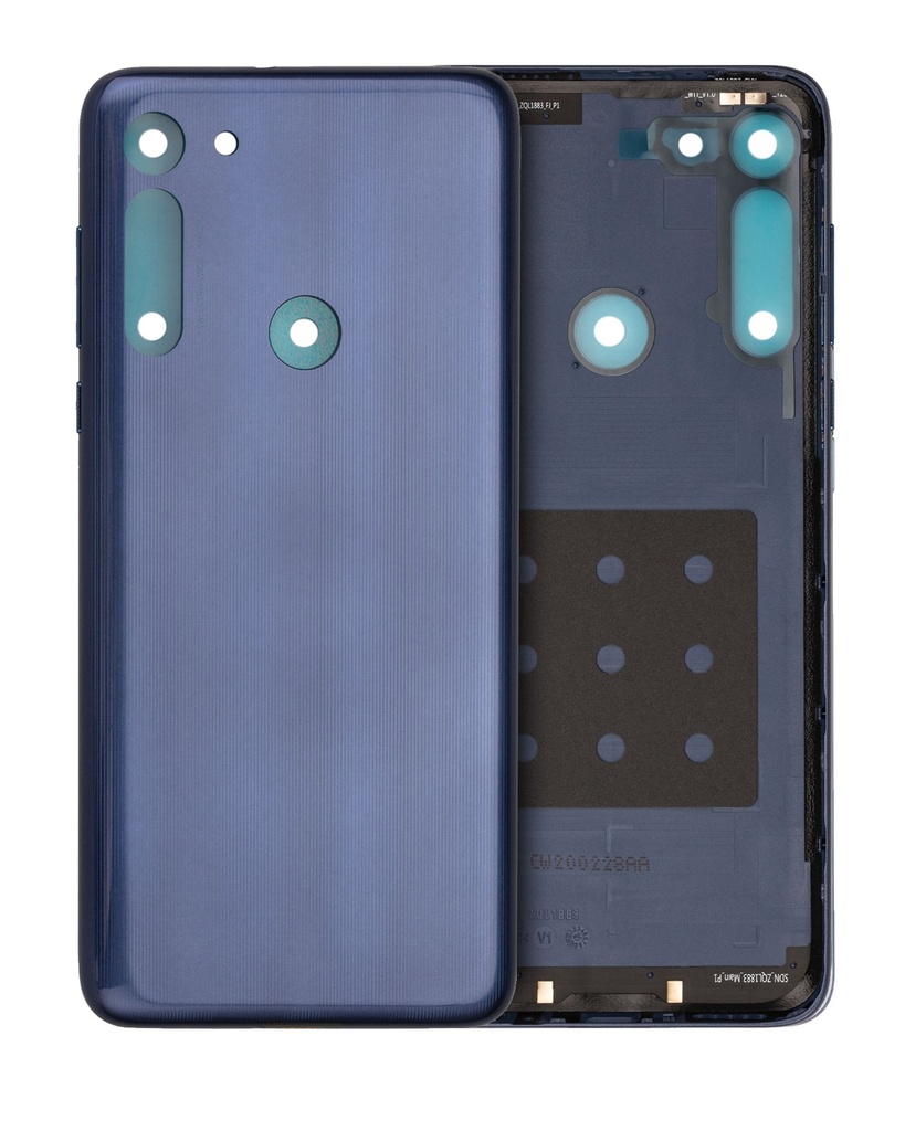 Back Cover Glass For Motorola Moto G8 (XT2045-1 / 2020) / G Fast (XT2045-3 / 2020) (Neon Blue) (Premium)