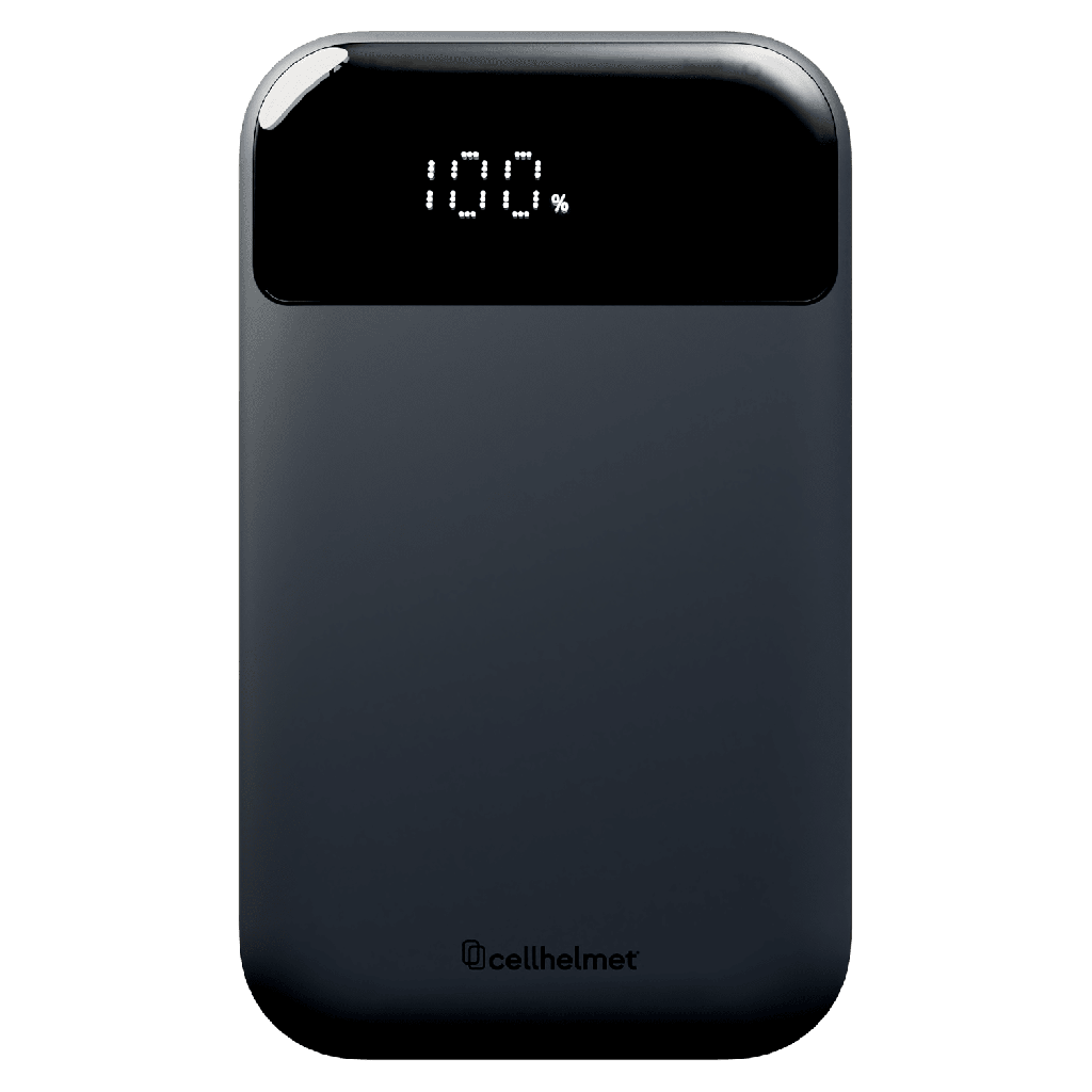 Cellhelmet - 2 Port Usb A / Usb C Power Bank 10000 Mah And Charging Cable - Gunmetal Gray
