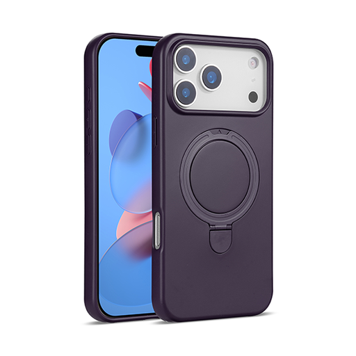Premium Silicone Stand Case with Magsafe for iPhone 14 Pro - Dark Purple
