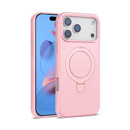 Premium Silicone Stand Case with Magsafe for iPhone 16 Pro Max - Pink