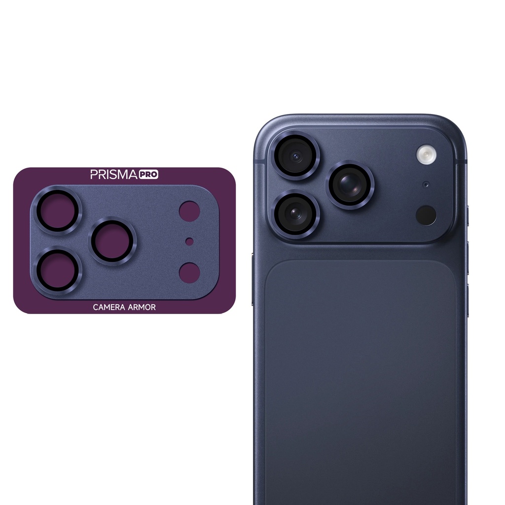 [PP-I17P-BCGM-DBL] Prisma Pro Shield - Back Camera Metal Tempered Glass for iPhone 17 Pro - Dark Blue