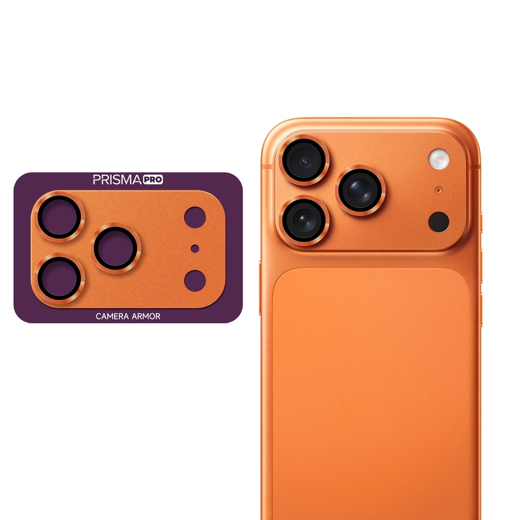 [PP-I17P-BCGM-OR] Prisma Pro Shield - Back Camera Metal Tempered Glass for iPhone 17 Pro - Orange