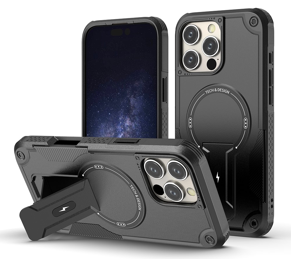 [CS-I13P-SSCM-BK] Shockproof Stand Case with Magsafe for iPhone 13 Pro - Black