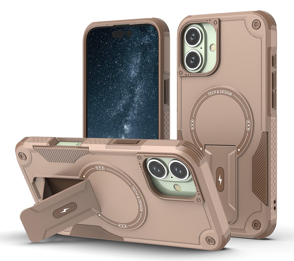 Shockproof Stand Case with Magsafe for iPhone 16 - Desert
