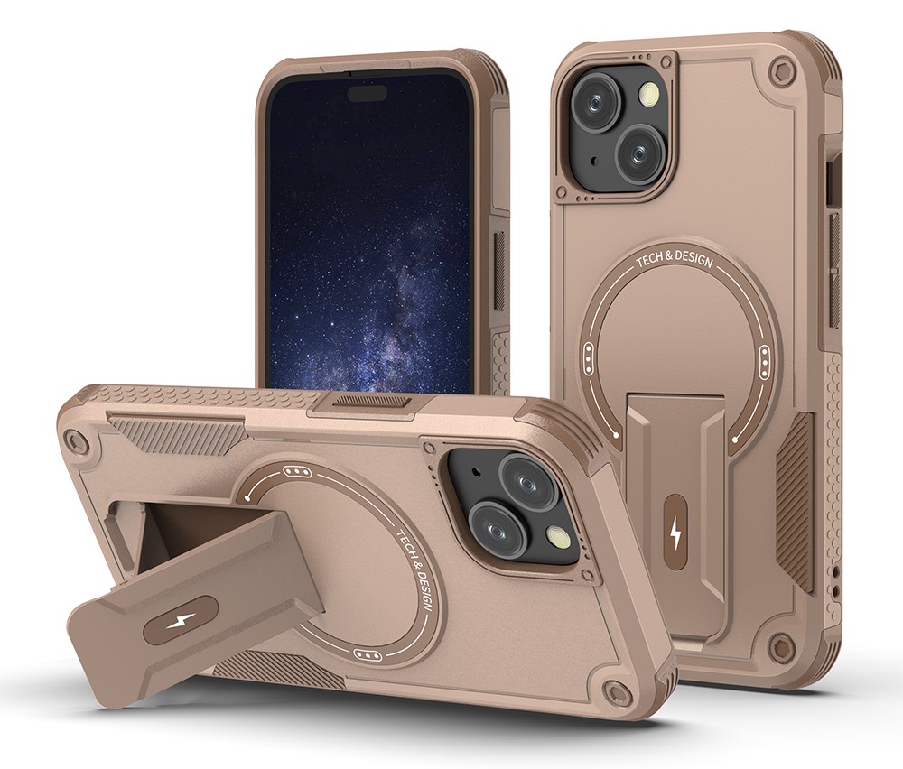 [CS-I14-SSCM-DST] Shockproof Stand Case with Magsafe for iPhone 14 / 13 - Desert