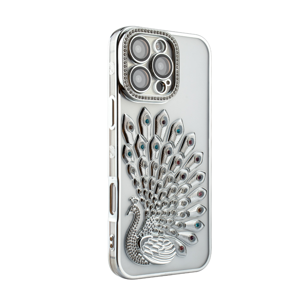 Crystal Plume Case for iPhone 15 Pro Max - Silver