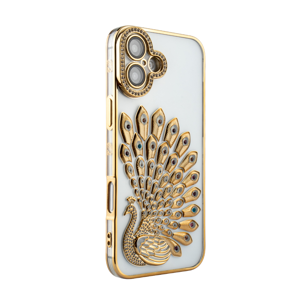 Crystal Plume Case for iPhone 16 Plus - Gold