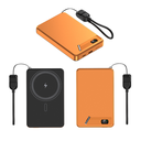 MagSafe Magnetic 5000 mAh Power Bank 15W Wireless / 20W PD Charger with Foldable Stand and Digital Display (Orange)  