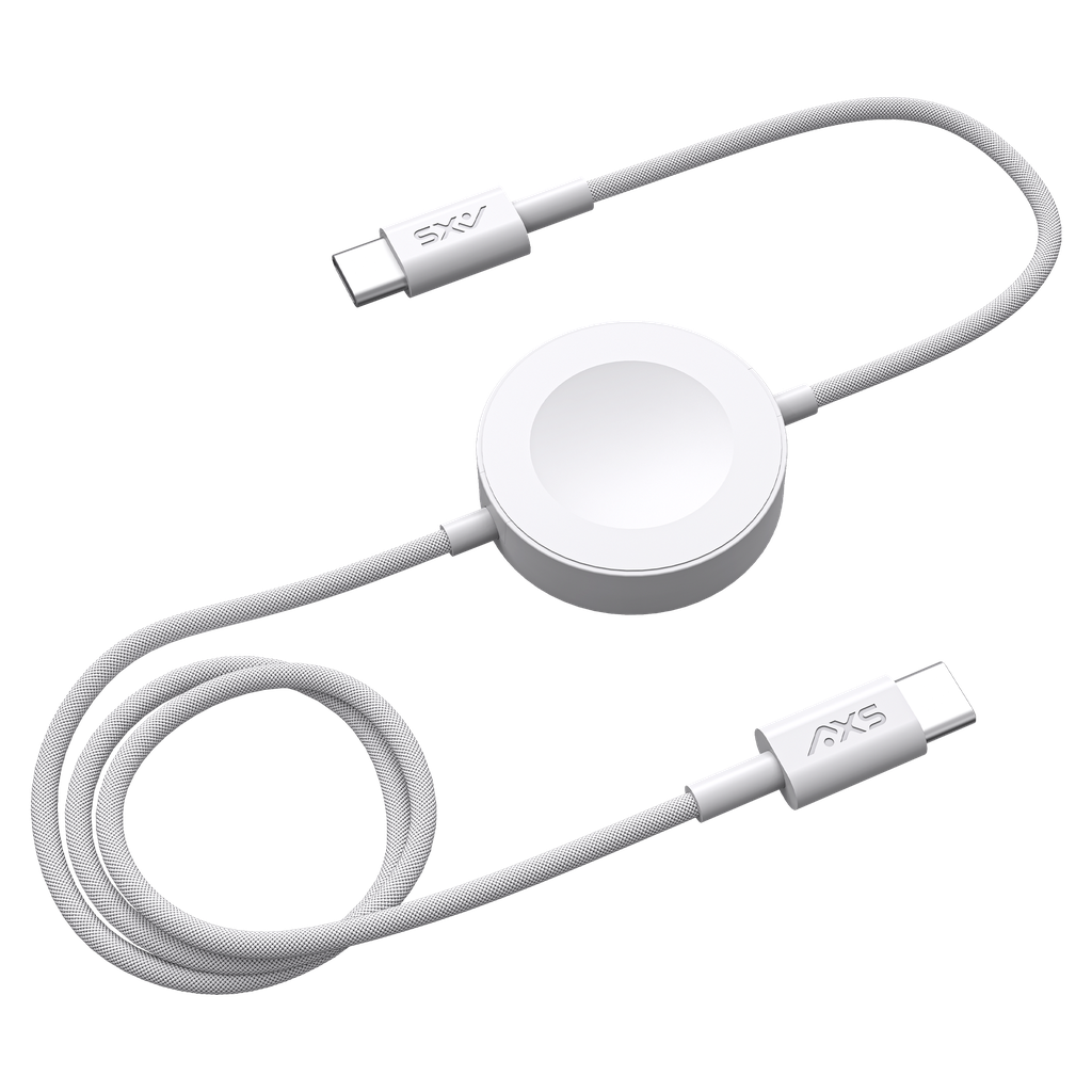Axs - Procharge Phone Usb C And Dual Compatible Watch Braided Cable For Apple And Samung Devices - White