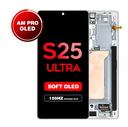 OLED Assembly for Samsung Galaxy S25 Ultra (S938) with Frame - White Silver (Aftermarket Pro - Soft OLED / 120Hz)