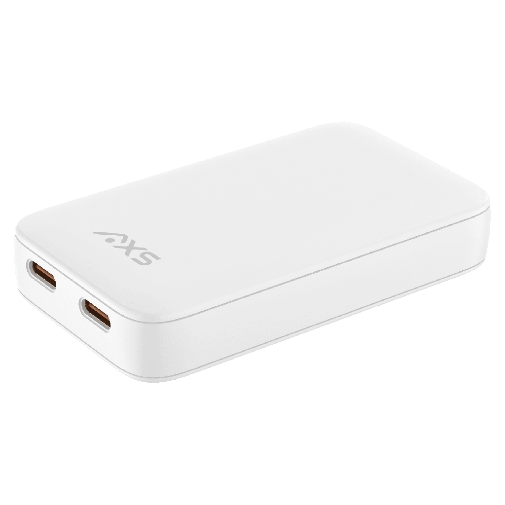 Axs - Duocharge Flat Wall Charger With 2x Braided Cable 4ft - White