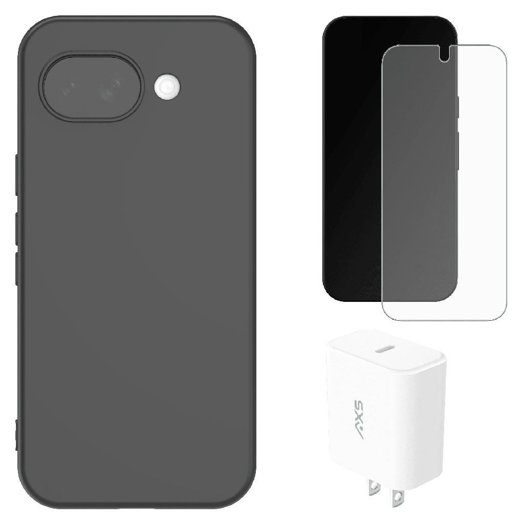 Axs - Pop Bundle Case Screen  30w Charger For Google Pixel 10a - Black