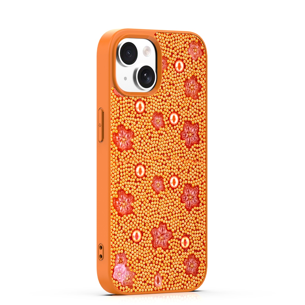 [CS-I14-BBC-OR] BeadBlossom Case for iPhone 14 / 13 - Orange