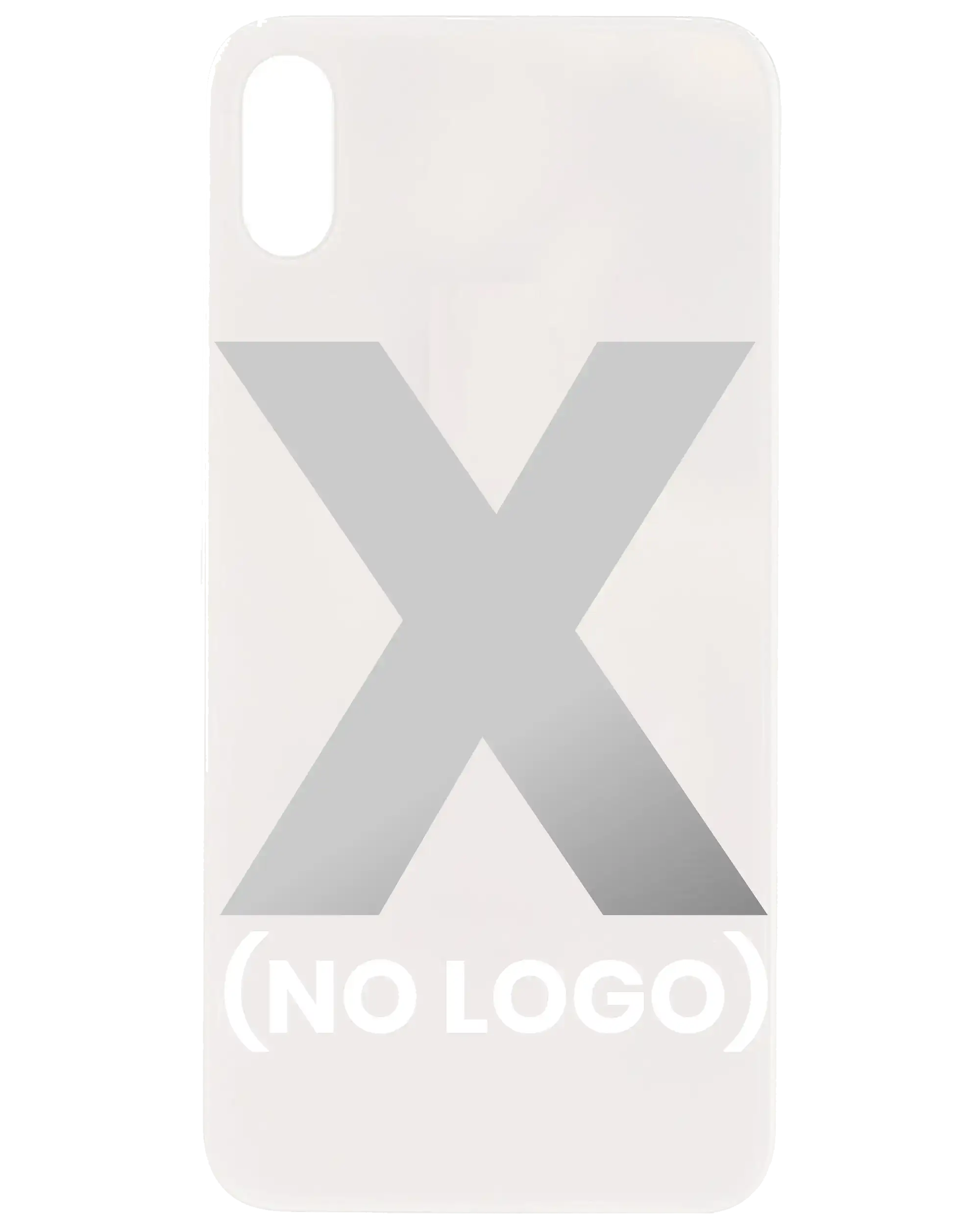 Back Cover Glass For iPhone X (No Logo) (Silver)