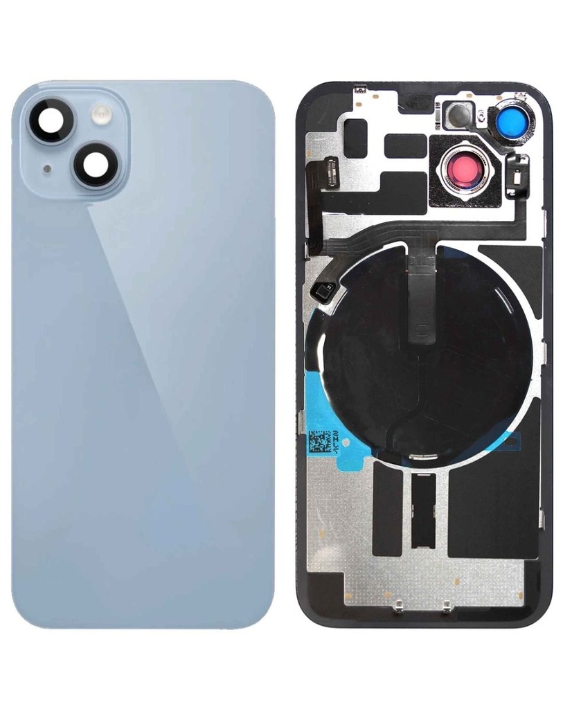 Back Glass with MagSafe Magnet / NFC / Flashlight Flex for iPhone 14 (No Logo) (Blue)