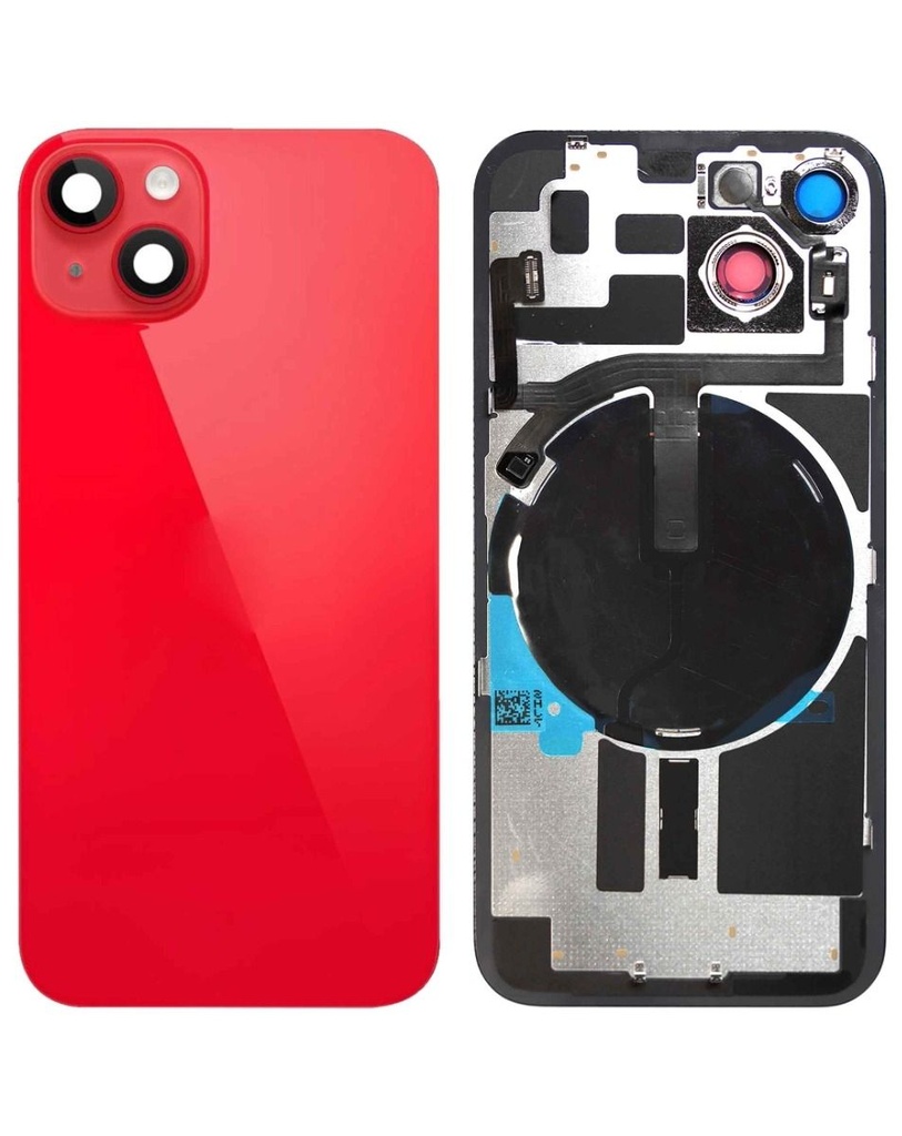Back Glass with MagSafe Magnet / NFC / Flashlight Flex for iPhone 14 (No Logo) (Red)