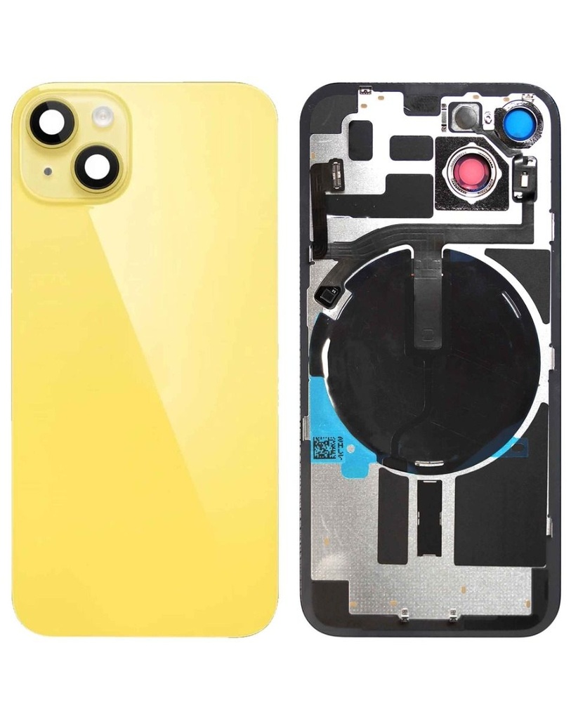 Back Glass with MagSafe Magnet / NFC / Flashlight Flex for iPhone 14 (No Logo) (Yellow)