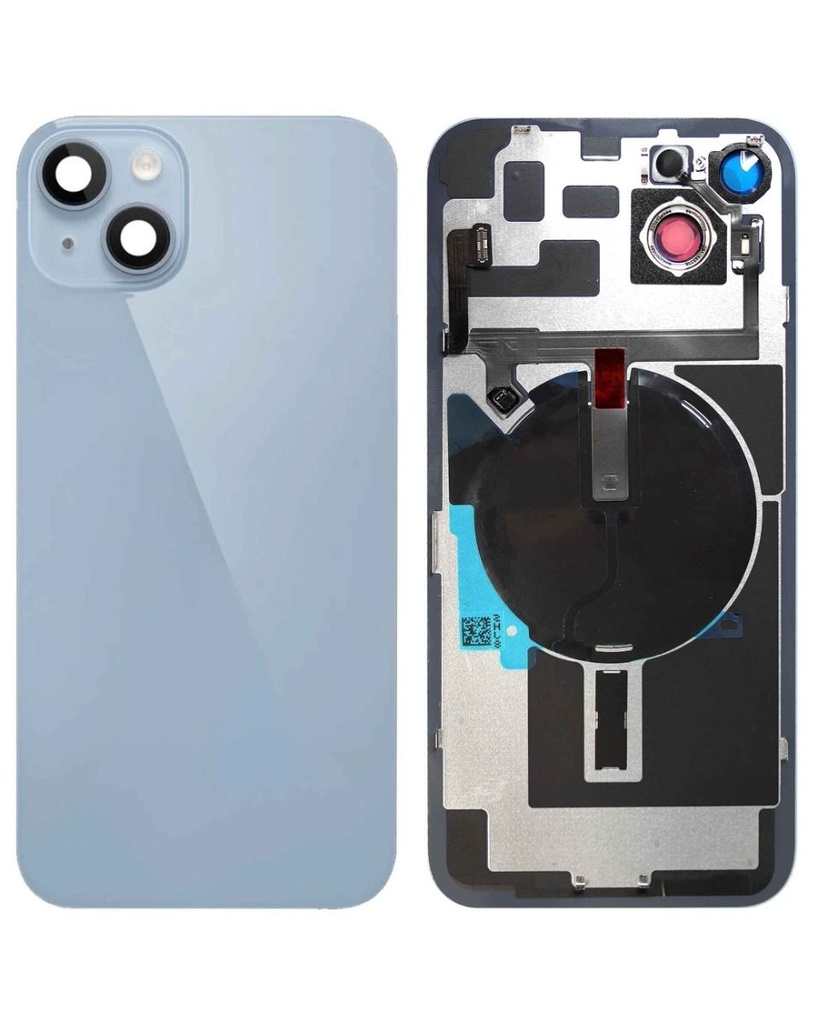 Back Glass with MagSafe Magnet / NFC / Flashlight Flex for iPhone 14 Plus (No Logo) (Blue)