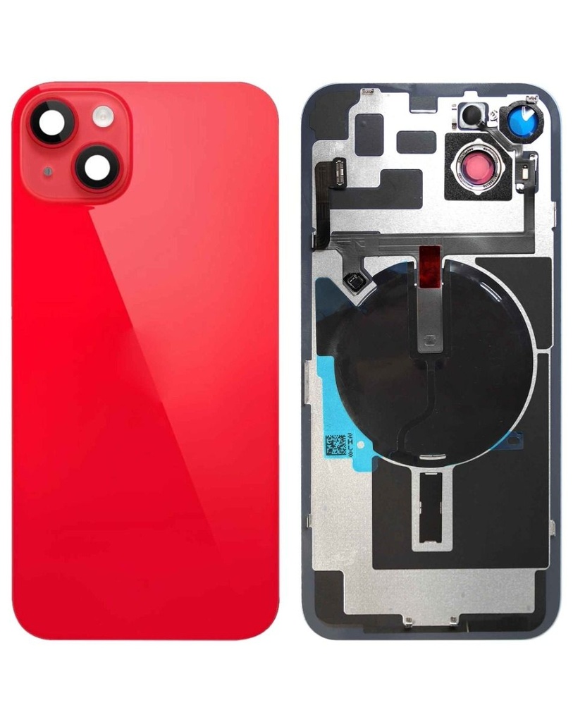 Back Glass with MagSafe Magnet / NFC / Flashlight Flex for iPhone 14 Plus (No Logo) (Red)