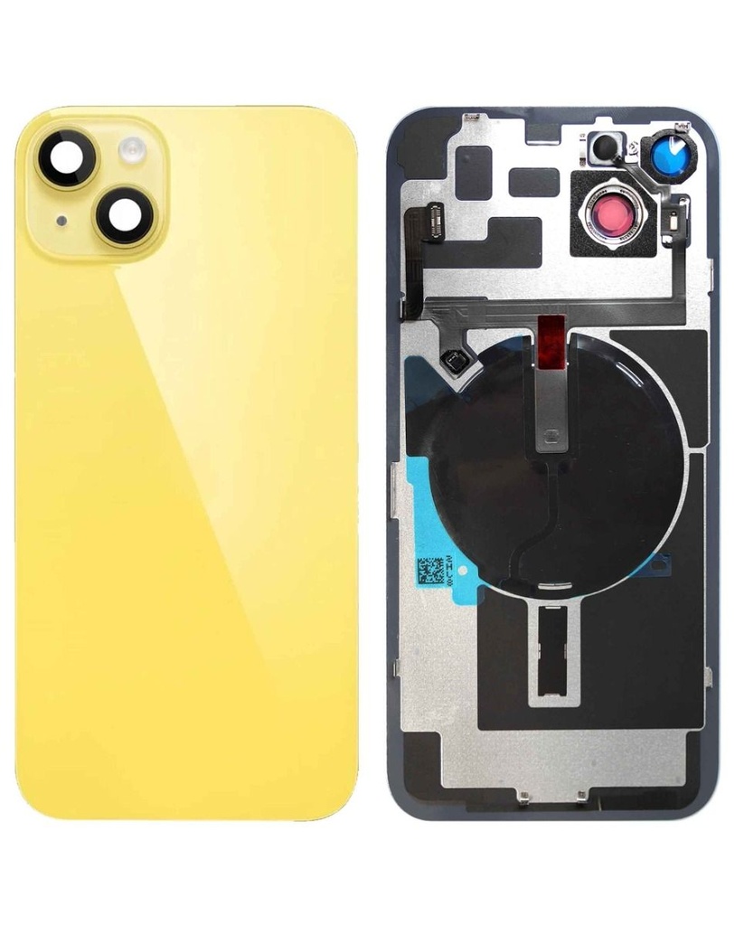 Back Glass with MagSafe Magnet / NFC / Flashlight Flex for iPhone 14 Plus (No Logo) (Yellow)