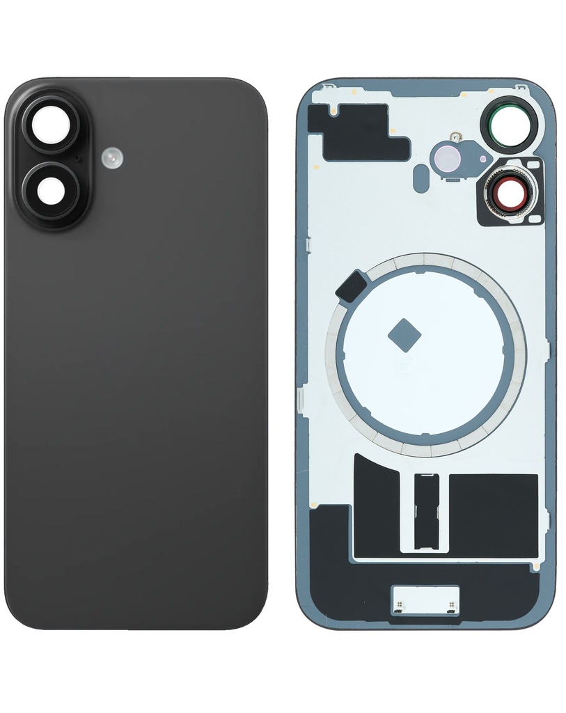 Back Glass with MagSafe Magnet for iPhone 16 (No Logo) (Black)
