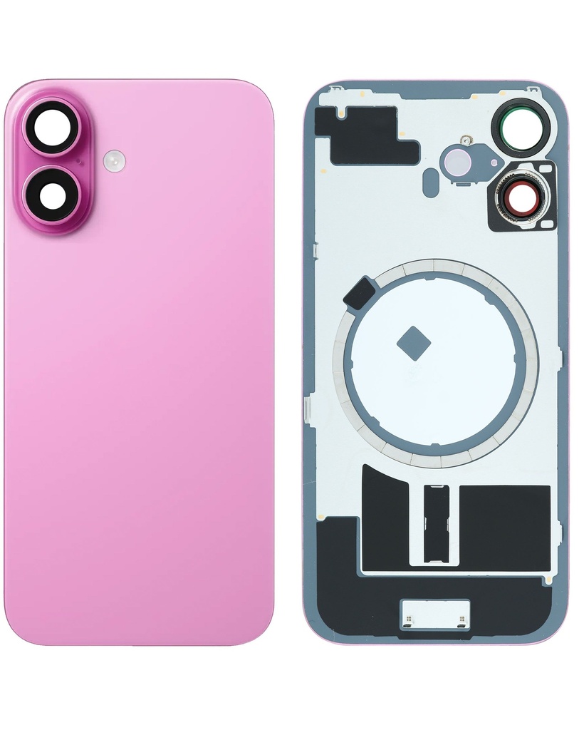 Back Glass with MagSafe Magnet for iPhone 16 (No Logo) (Pink)