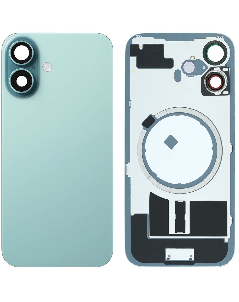 Back Glass with MagSafe Magnet for iPhone 16 (No Logo) (Teal)