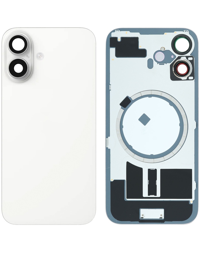 Back Glass with MagSafe Magnet for iPhone 16 (No Logo) (White)