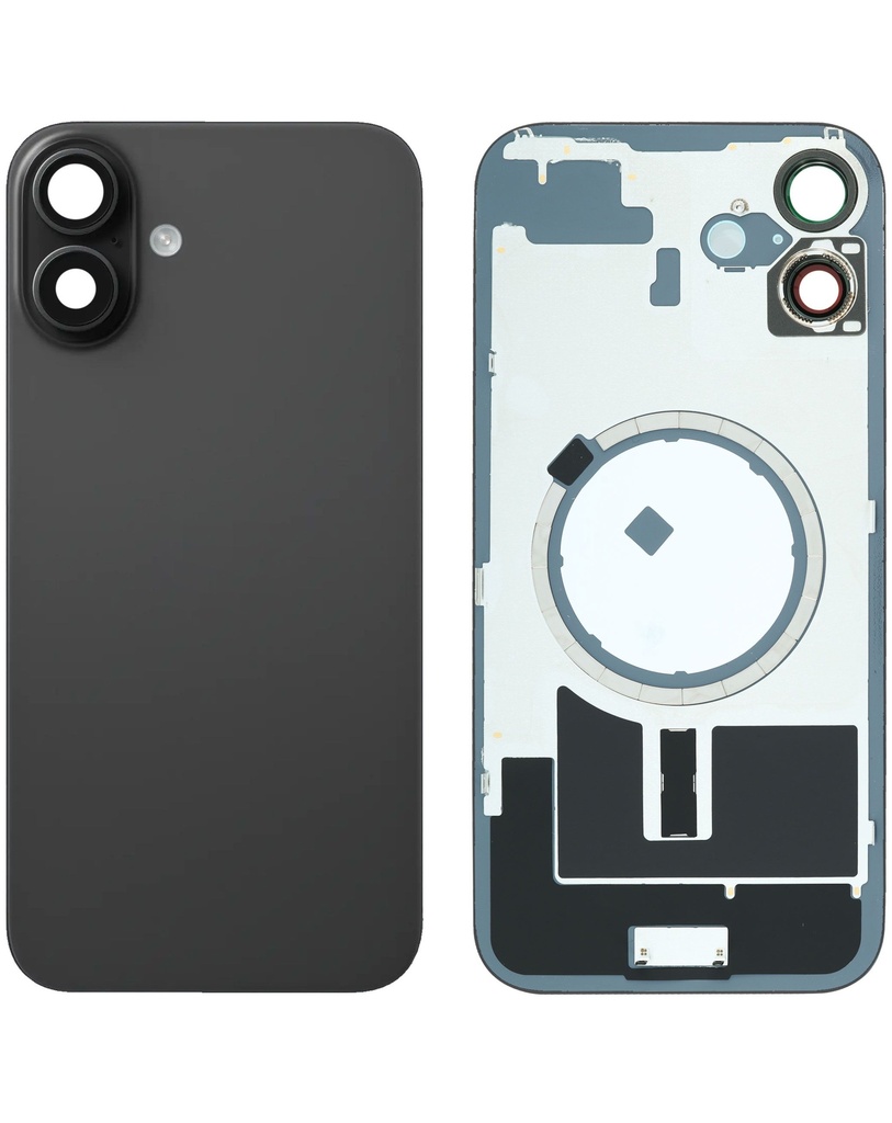 Back Glass with MagSafe Magnet for iPhone 16 Plus (No Logo) (Black)