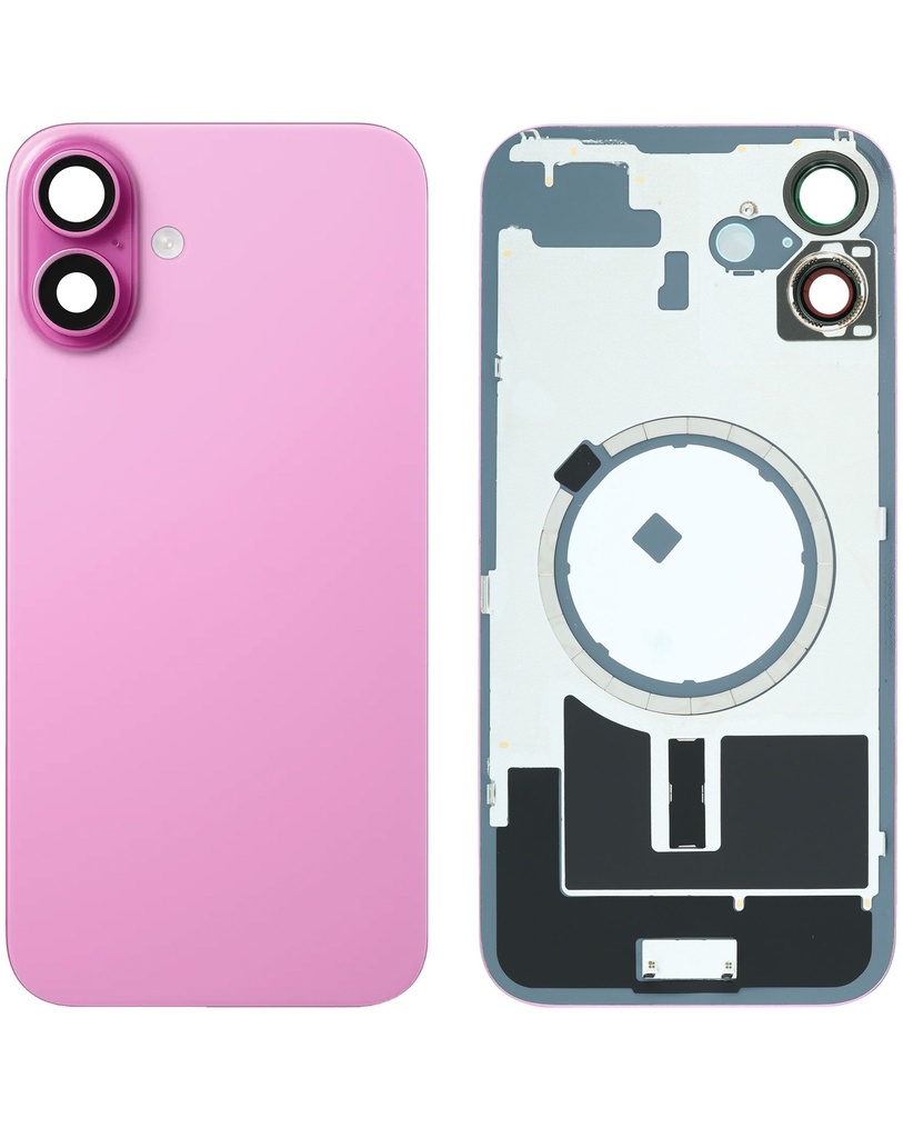 Back Glass with MagSafe Magnet for iPhone 16 Plus (No Logo) (Pink)