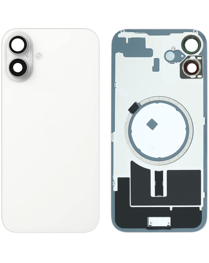 Back Glass with MagSafe Magnet for iPhone 16 Plus (No Logo) (White)