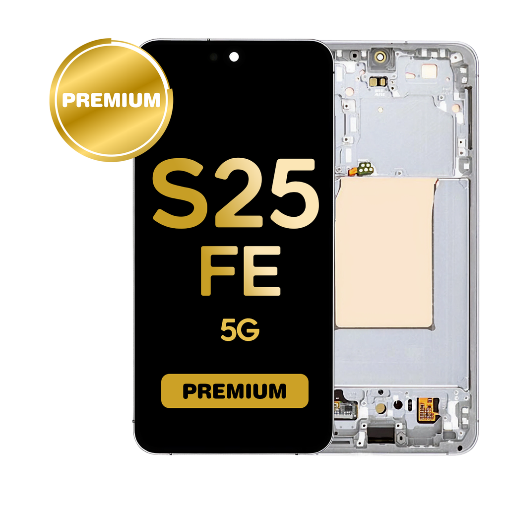 OLED Assembly for Samsung Galaxy S25 FE (S731) with Frame (US & International Version) (Premium) (White)