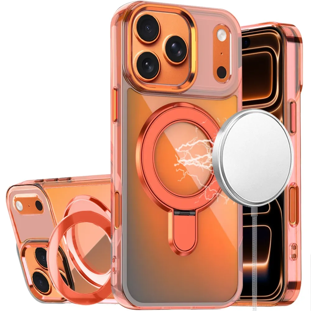 Shimmering Stand Case with MagSafe for iPhone 17 Pro / 18 Pro - Orange