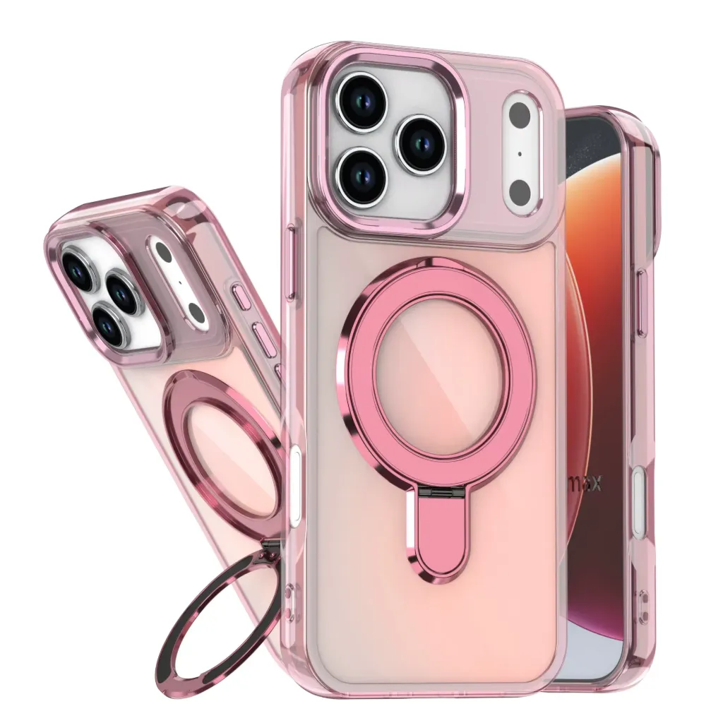 Shimmering Stand Case with MagSafe for iPhone 17 Pro / 18 Pro - Pink