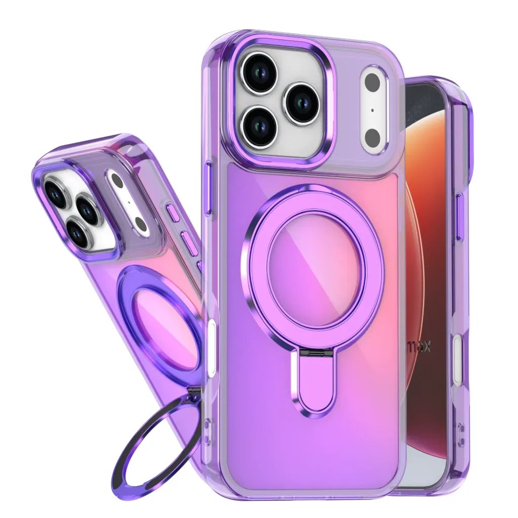 Shimmering Stand Case with MagSafe for iPhone 17 Pro / 18 Pro - Purple