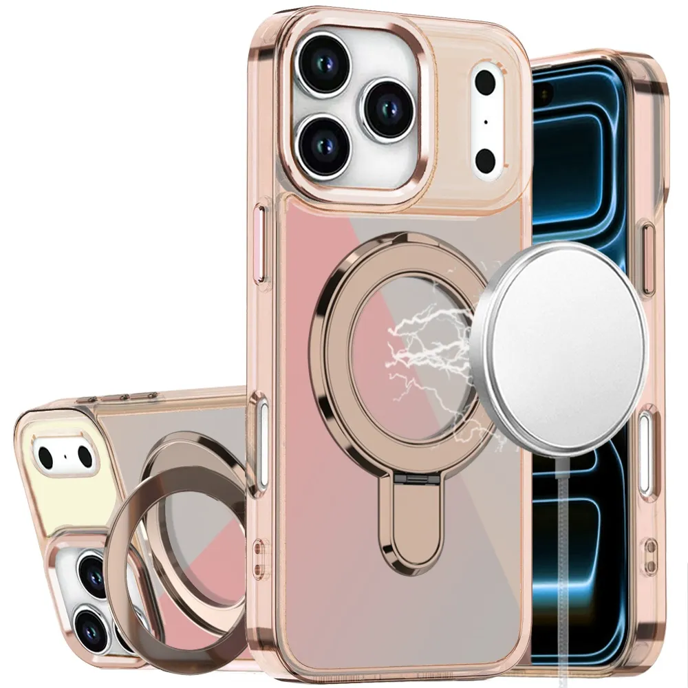 Shimmering Stand Case with MagSafe for iPhone 17 Pro / 18 Pro - Coffee