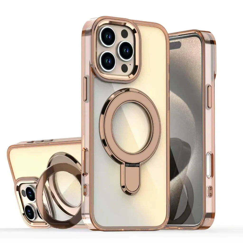 Shimmering Stand Case with MagSafe for iPhone 17 Pro Max / 18 Pro Max - Coffee