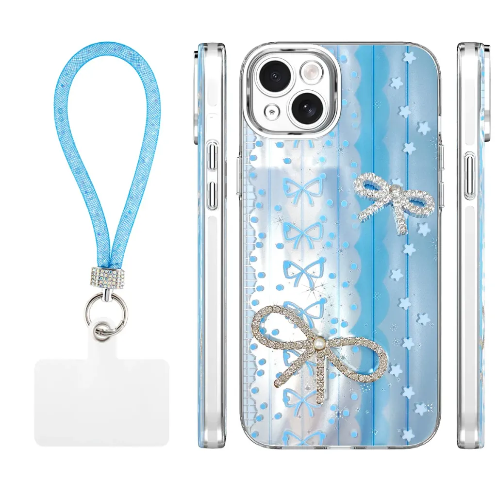 Candy Ribbon Case for iPhone 15 Plus - Blue