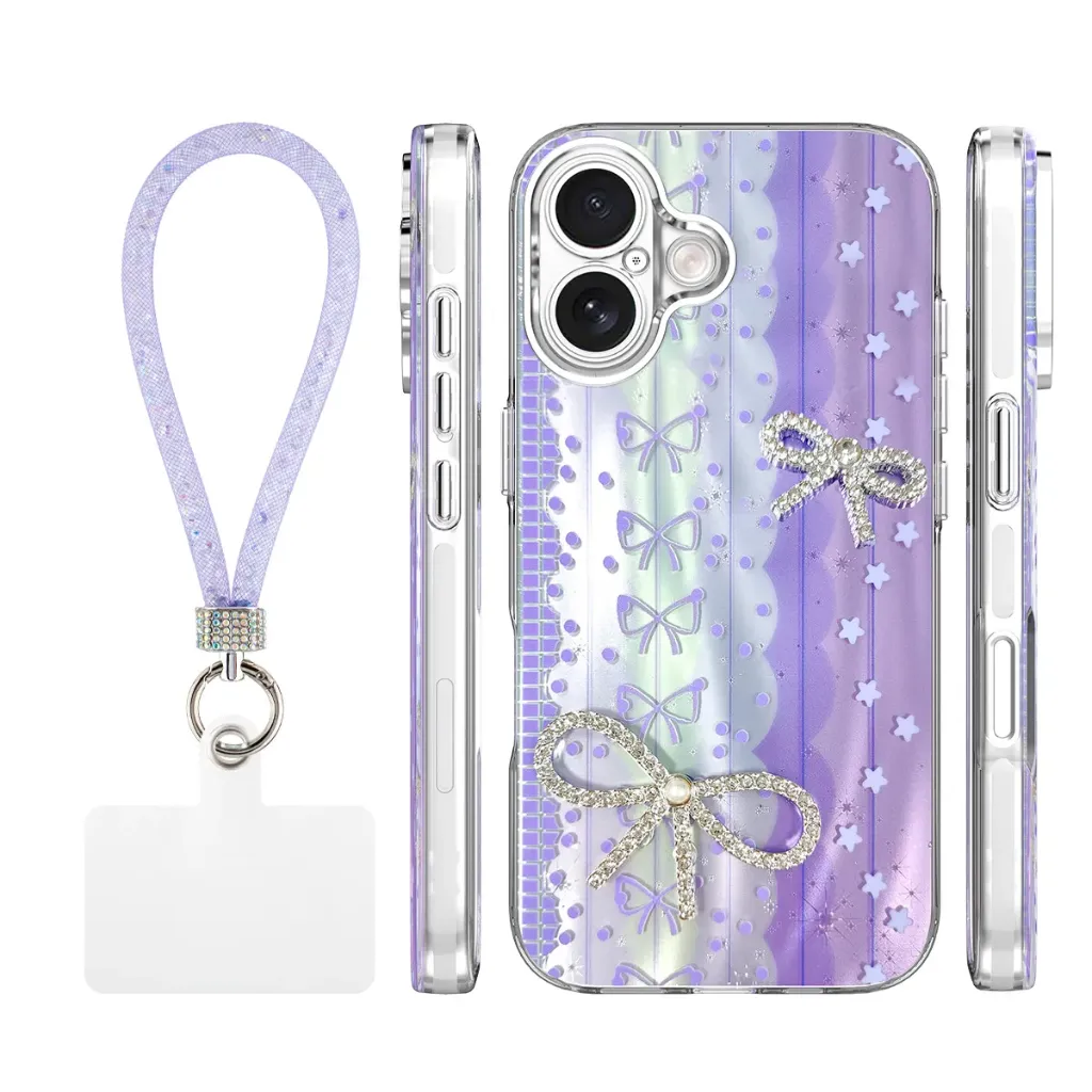 Candy Ribbon Case for iPhone 16 - Purple