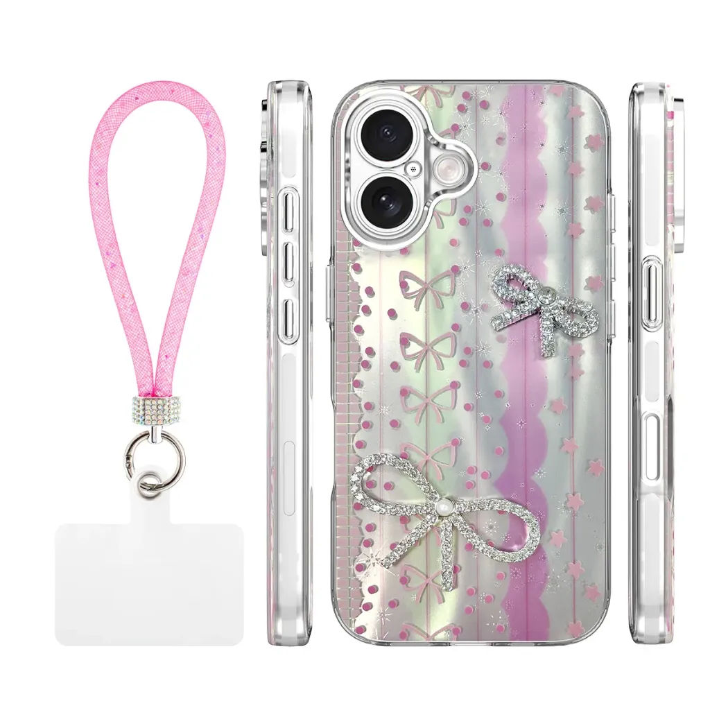 Candy Ribbon Case for iPhone 16 Plus - Pink