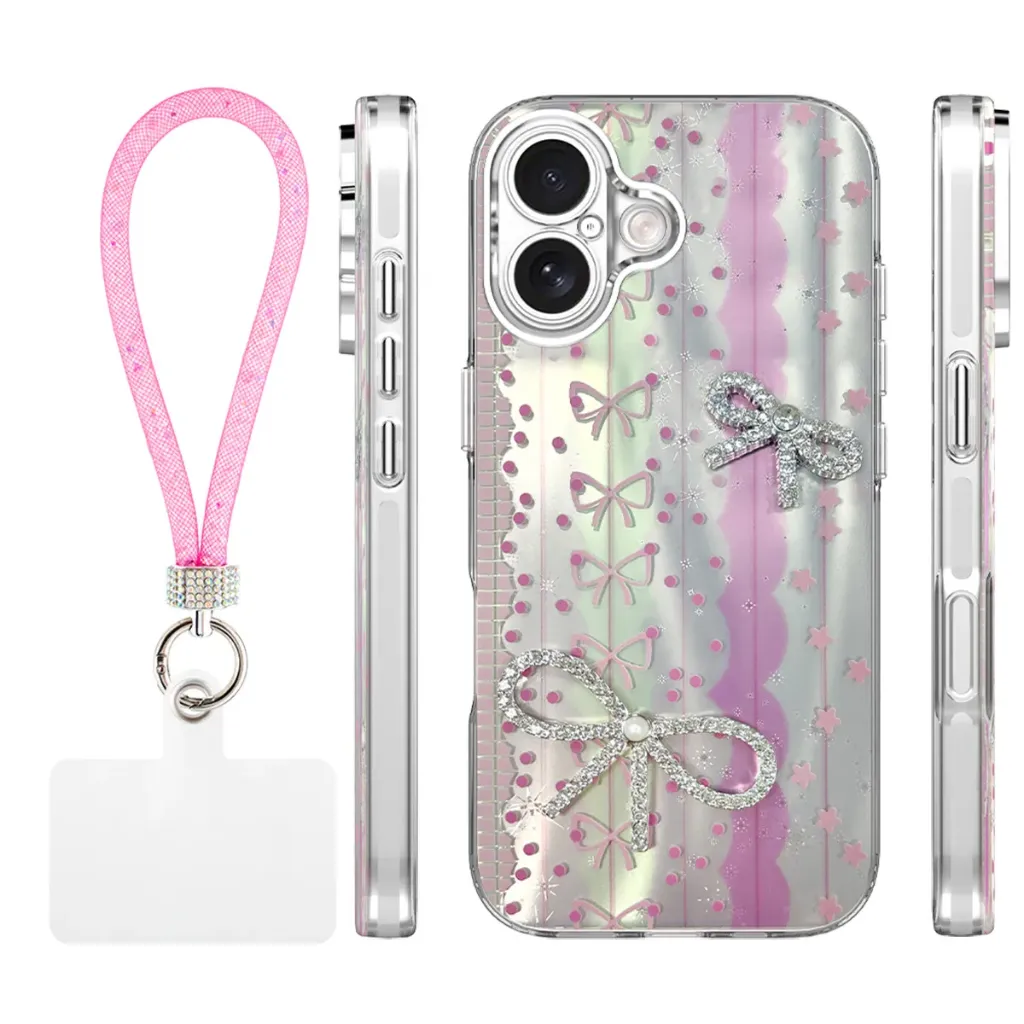 Candy Ribbon Case for iPhone 17 - Pink
