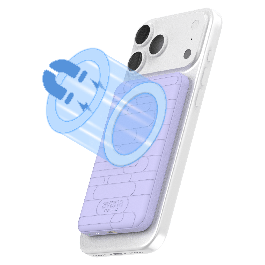 Avana - Usb C 20w Magsafe Wireless Charging Power Bank 5000 Mah - Lavender