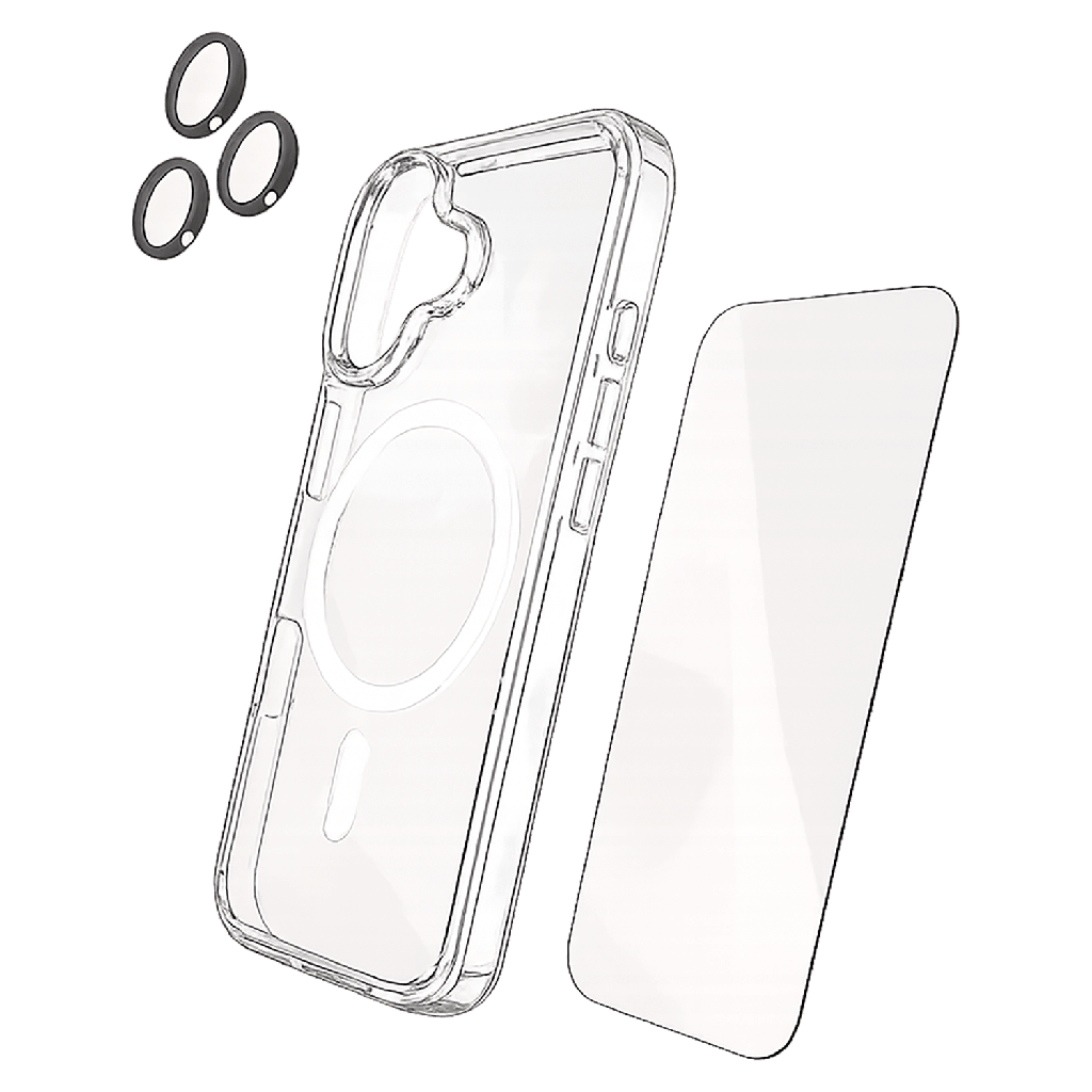 Gadget Guard - 3 In 1 Bundle Includes Clear Case  /  Glass Screen Protector /  Camera Lens Protector For Apple Iphone 17 - Clear