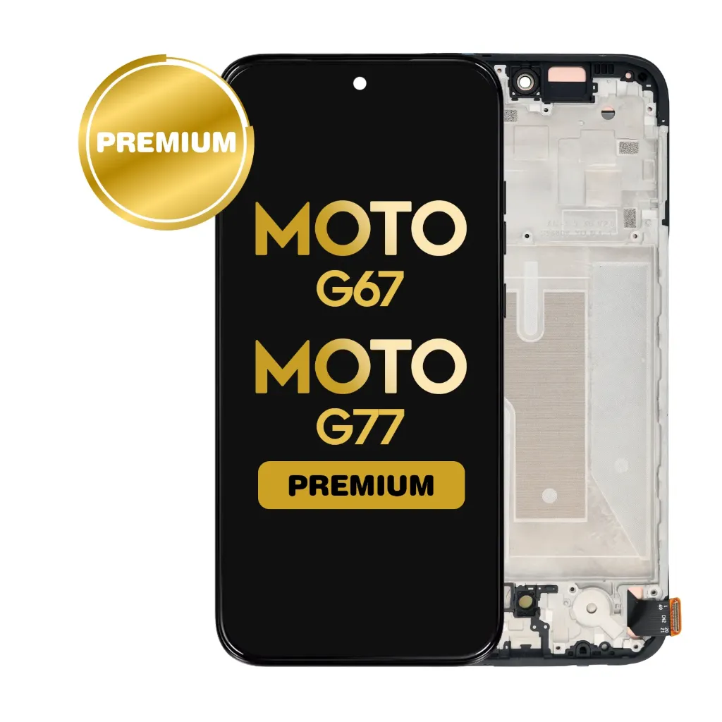 OLED Assembly with Frame for Motorola Moto G67 (XT2621-2 / 2026) / G77 (XT2621-4 / 2026) (Premium)